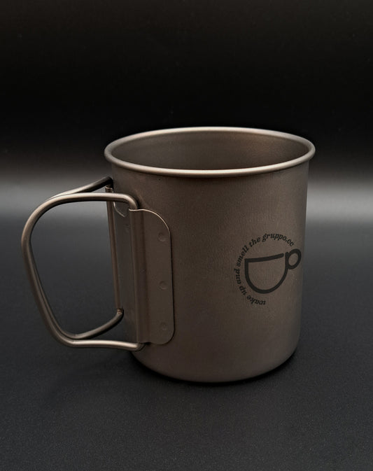 Titanium travel mug.